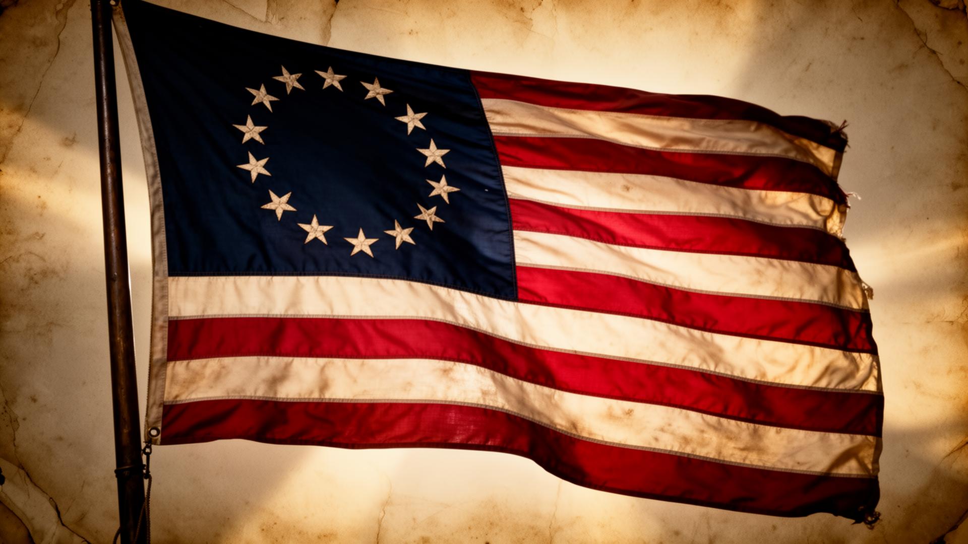 Historic Betsy Ross thirteen-star American flag